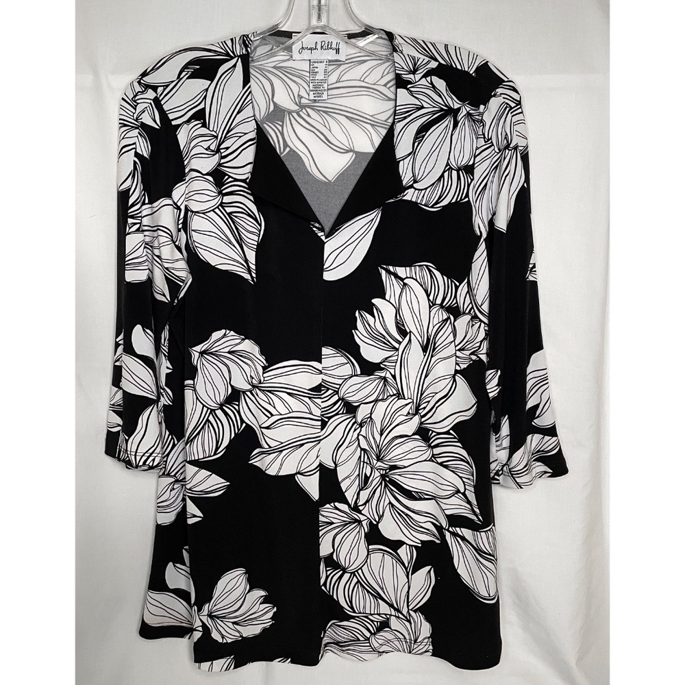 Joseph Ribkoff Floral Tunic Black and White 8